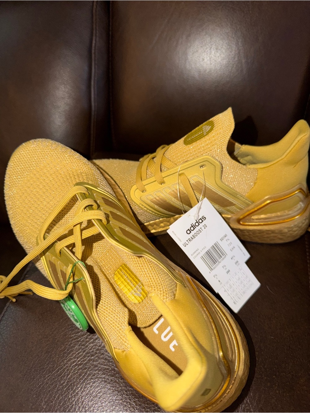 Men’s adidas Ultraboost 20 Sneakers in Gold
